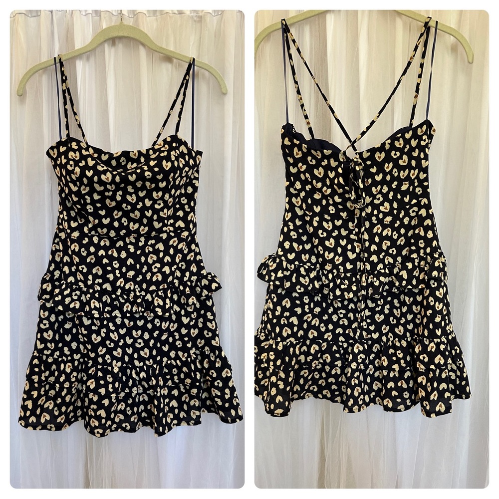 Princess Polly black and animal print mini dress size 4